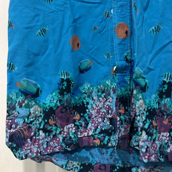 Gap button down short sleeve ocean print xxl 14/16 - Picture 3 of 7
